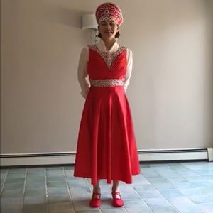 Red Russian Princess Anastasia Costume Small